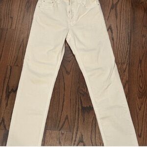 MOTHER Women's Cream Ankle Pants